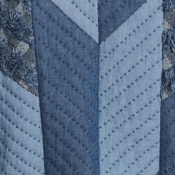 Rebecca Taylor Cropped Chambray Patchwork Jacket. Size: XS. Excellent condition - Picture 2 of 11